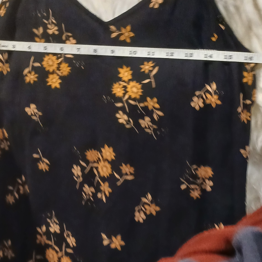Black Mini Dress with Mustard Floral Print - Picture 3 of 12